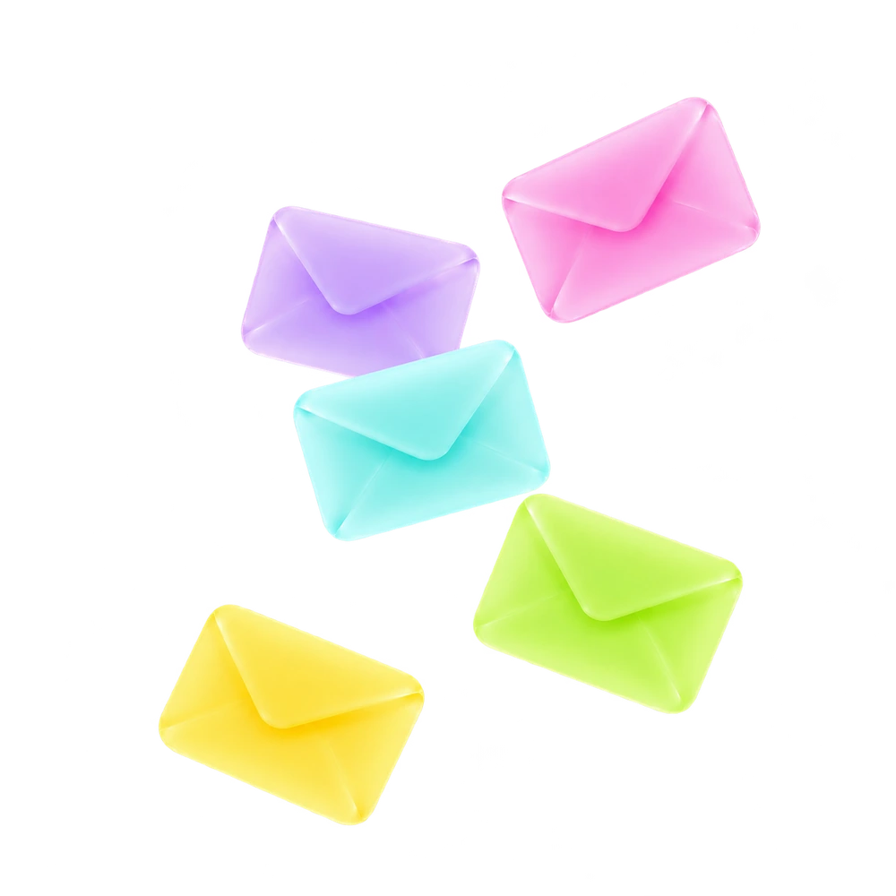 Colorful translucent envelopes