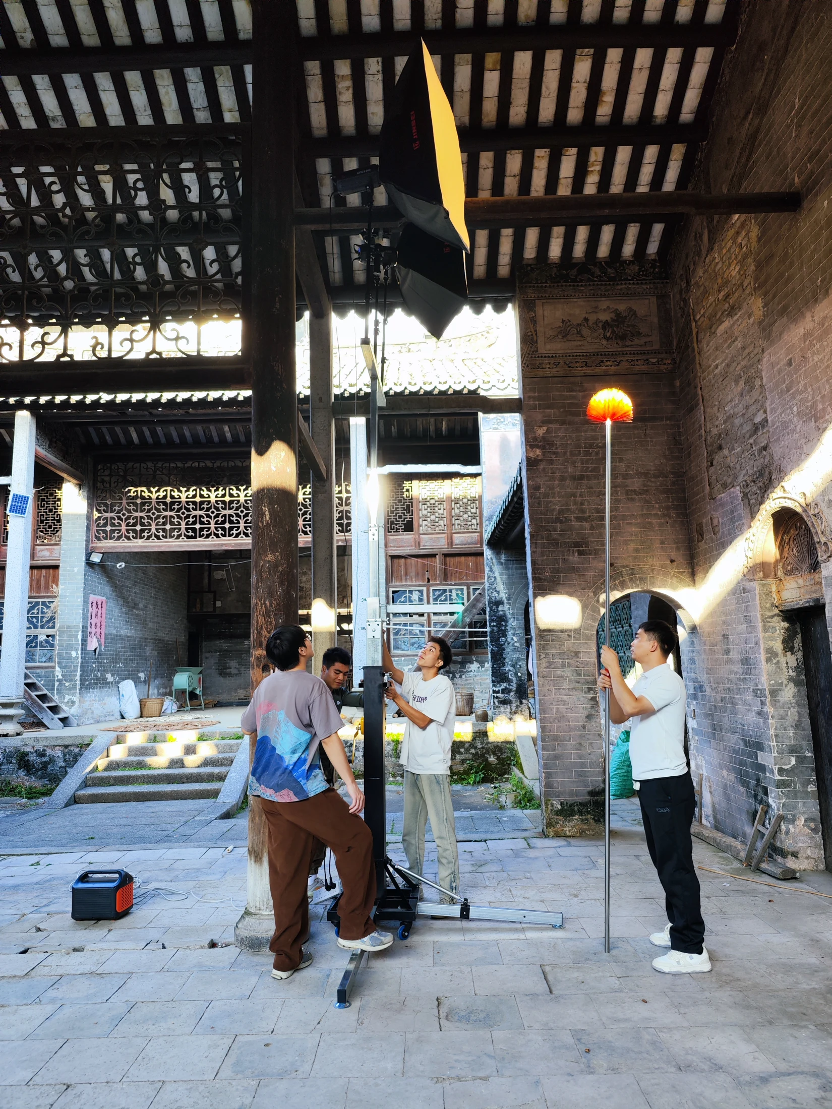 Documentation activity inside a historic building.