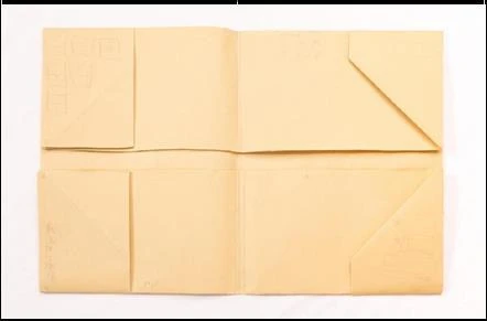 The unfolded structure and its fold lines.