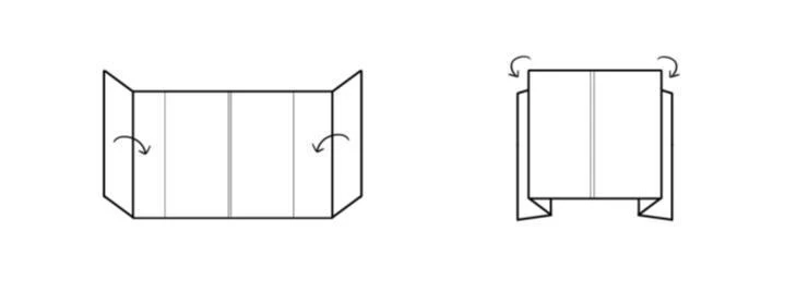 Fold the sides along the guides.