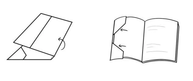 Form the spine and insert the book.